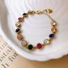 Pulsera transfronteriza de circonita microincrustada ins pulsera de temperamento retro de lujo ligero nicho de alta gama joyería versátil al por mayor mujeres