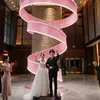 Celebración de Boda con Gradiente Rosa Exposición Banquete Atmósfera Atracciones Callejeras Museo Centro de Medicina Tradicional China Candelabros Decorativos de Techo y Serpentinas