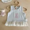 Conjunto de Verão Sem Mangas para Meninas 2026 Novo Estilo Conjunto de Duas Peças com Colete e Calça Cropped para Bebê Roupas de Verão para Bebês