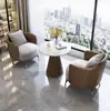 Juego de sofá de un asiento y mesa de centro para recepción de hotel, sala de reuniones de clientes, oficina de ventas, salón de belleza, centro comercial, mueble de sala de exposición, gama alta