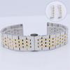 Correa de Reloj de Acero Inoxidable T41, Banda de Acero de Siete Perlas para Hombres y Mujeres, Cierre de Mariposa de Doble Botón Banda Sólida de Acero 12-24mm