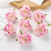 Flores Artificiais de Alto Padrão Estilo Europeu Flores Rosa Simulação Flores Decorativas Retro DIY Cenário de Casamento Marcadores de Corredor Buquê Amarrado à Mão