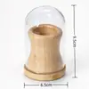 Porta Palillos de Madera Maciza a Prueba de Polvo Caja de Palillos de Gama Alta para Uso Doméstico con Tapa Cubierta de Vidrio Caja de Almacenamiento para Hilo Dental Adorno de Escritorio
