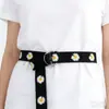 Cinturón de Lona para Mujer, Cinturón Versátil para Jeans, Cinturón de Estudiante, Cinturón Casual Simple con Hebilla de Doble Anillo, Cinturón de Paja Tejida de Moda