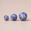 Contas Soltas de Cristal Azul Natural, Contas Redondas Combinadas de Pedra da Areia Azul, Materiais para Miçangas de Estilo Cool para Joias DIY