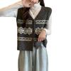 Otoño e Invierno Nuevo Chaleco Tejido Holgado Vintage para Exterior Estilo Coreano Combinable Nicho Apilado Cárdigan para Mujer