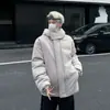 Chaqueta de Algodón Corta de Marca Moderna para Hombres y Mujeres, Abrigo de Algodón con Capucha Estilo Americano de Invierno, Chaqueta Acolchada Cálida de Corte Holgado