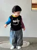 Roupas Infantis Inco Camiseta de Manga Longa Primavera para Meninos 2026 Nova Roupa Infantil Estilosa Roupa para o Início da Primavera Top para Meninos