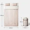 Saco de dormir estilo sobre de alta gama para exteriores de venta caliente personalizado con almohada para adultos, estilo doble para camping, color sólido