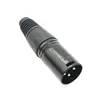 Conector XLR Macho Fêmea de 3 Pinos, Plug de Áudio para Microfone Banhado a Ouro Tipo Solda para Mixer de Microfone