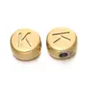 Letras Inglesas de Acero Inoxidable de 7 mm 26 Letras Color Acero Dorado Redondas Recubrimiento al Vacío Accesorios para Collares de Cuentas DIY