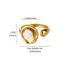 Anillo de la Serie Flor de Rosa Simple de Moda Popular en Europa y América, Anillo Abierto Elegante para el Dedo Índice de Acero Inoxidable Chapado en Oro de 18 Quilates