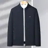 Chaqueta de primavera y otoño para hombre, nuevo modelo 2026, para mediana edad y personas mayores, cuello alto, estilo business casual, abrigo a prueba de tres