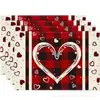 Nuevo mantel individual de lino estampado para el Día de San Valentín Amazon transfronterizo amor festivo restaurante occidental aislamiento térmico antiadherente mantel de mesa