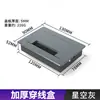 Caja de alambre cepillado con tapa abatible de aleación de aluminio, caja rectangular empotrada para gestión de cables de escritorio para oficinas y mesas de conferencias