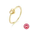 Anel de amor banhado a ouro 18K em prata de lei S925 Japonês e Coreano Brilhante Minimalista Versátil Anel fino super fofo para dedo indicador