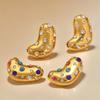 Europeu e Americano Pequeno Feijão De Ouro De Aço Inoxidável Pingente Simples Feminino Nicho Design Sentido Alta Moda All-match DIY Colar Pulseira