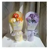 Buquê Pronto Transfronteiriço, Flores Artesanais, Flores Trançadas, Flores de Lã Tricotadas, Buquê de Noiva, Flores de Crochê para o Dia dos Namorados