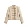 Fabricante Mayorista de Ropa para Mujer Transfronterizo Moda Estilo Europeo y Americano 2026 Chaqueta de Traje Nueva de Manga Larga con Cuello Alto y Decoración de Botones