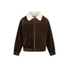 Yidao Vintage 2025 Invierno Marca de Moda para Parejas Chaqueta Cálida con Forro de Felpa y Cuello Turn-Down para Hombres y Mujeres, Abrigo Grueso Informal Holgado de Algodón