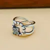 Anillo de Plata de Ley s925 Retro Doble Capa Circonita Cruz Abertura Femenino ins Estilo Frío Diseño de Nicho Moda Personalidad