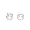 S999 brincos de arco de prata esterlina para mulheres 2024 novos brincos de piercing de orelha na moda nicho doce temperamento orelha osso stud