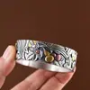 Rey Ciervo Dorado Plata Pura Artesanía Fina Retro Hecho a Mano Incrustaciones de Oro Fortuna y Prosperidad Nuevo Estilo Chino Versión Ancha Pulsera de Plata Pura 999 para Hombres y Mujeres