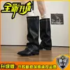 Botas de media caña con punta y tachuelas de estilo retro europeo y americano para mujer, novedad otoño 2026, negras de pierna ancha, tacón grueso, para aumentar la altura, botas de montar