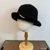 Sombrero de Pescador de Ala Enrollada con Perlas Estilo Francés, Sombrero de Pescador de Lana Estilo Japonés, Elegante y de Moda, Versátil y que Afina el Rostro