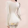 Traje Mujer Otoño e Invierno Ácido Hialurónico Cálido de Manga Larga Pantalones con Almohadilla en el Pecho Talla Grande Sujetador sin Costuras Ropa de Otoño Pantalones de Otoño