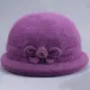 Sombreros para mujeres de mediana edad y ancianas, sombrero cálido de invierno para mamá, grueso con terciopelo, sombrero tipo cubo para personas mayores, abuela, sombrero de lana tejido para señora mayor