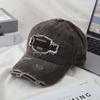 Sombrero de Béisbol con Visera Curva Lavado Bordado Estilo Coreano Versátil para Pareja Moda Retro para Hombre Gorra de Béisbol Antigua Inglesa Mujer