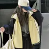 Elegante chaqueta cortavientos de bloques de color para niñas, nueva colección de otoño 2026, chaqueta cortavientos con cremallera informal de moda estilo coreano para niños mayores
