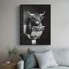 Bonito y divertido póster de vaca para baño, pintura decorativa impresa en blanco y negro, decoración artística para baño.