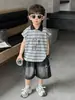 Conjunto de Verano para Niños 2026 Nuevo Fresco y Elegante Camisa Polo Fina Infantil Estilo Coreano Chaleco sin Mangas de Verano para Niños