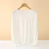 Ropa interior básica modal para mujer, camiseta fina de manga larga para primavera y otoño, talla grande, elástica, ajustada, ropa interior térmica básica.