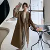 Blazer Largo Estilo Coreano para Mujer Primavera y Otoño 2026, Gabardina Elegante Casual Holgada Adelgazante por Encima de la Rodilla