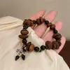 Pulseira de Grãos de Café Reais, Simples e Versátil, Pulseira com Pingente de Etiqueta da Sorte, Design de Nicho Único, Novo Estilo Chinês, Estilo para Casais