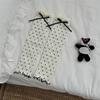 IOULOR Calcetines Nuevos Vintage de Onda y Lunares Japoneses Y2K con Lazo para Apilar Par Calcetines Pin Mujeres Adelgazantes Cubrepiernas