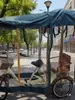 Triciclo Humano con Cubierta para la Lluvia, Parasol y Toldo para Recoger y Dejar Niños