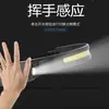 Linterna frontal tipo cob con sensor de movimiento para comercio exterior, Luz para ciclismo de exterior, Luz para correr de noche con carga USB, Luz portátil LED de alto brillo
