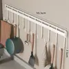 Solução de Armazenamento para Espátulas de Cozinha! Gancho Rotativo com Ventosa e Trilho Deslizante para Pendurar Colheres e Espátulas em Portas de Armário e Paredes