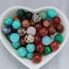 10mm Contas Redondas Naturais Não Porosas Pedra Semi-Preciosa Cristal Contas Soltas Meio Furo Contas Redondas de Ágata Acessórios DIY para Colar Brincos