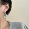 Pendientes de Aro Doble Entrelazados de Círculos, Estilo Minimalista de Nicho Europeo y Americano, Pendientes de Aro Lisos Exagerados de Moda y Alta Gama para Mujer