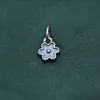 Prata Esterlina S925 Pingente Pequena Flor Coração de Pêssego Estrela de Cinco Pontas Disco Voador Pulseira de Corda Trançada Pulseira de Cristal Pingente de Cruz