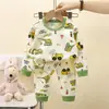 Nuevo conjunto de ropa de casa para niños, 100% algodón, ropa de otoño para niños y niñas, conjunto de ropa interior, pijamas para niños al por mayor