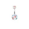 Conjunto de 8 peças de piercing de umbigo joia para piercing corporal e-commerce transfronteiriço cravejado de zircônia anel de umbigo em forma de coração fabricantes em estoque atacado