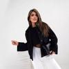 2024 Amazon AliExpress Nuevo Invierno Moda Simple Color Sólido Abrigo de Lana de Color Sólido de un Solo Botón Ropa de Mujer