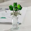 Figura de Cristal Elegante Souvenir Cristal Rosa Regalo Adorno de Escritorio Decoración del Hogar Flor de Cristal Fabricante Lote