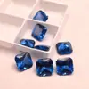 119 # Piedra Suelta de Espinela Azul Cuadrada con Bordes Facetados, Corte Cuadrado Diamante, Calidad 5A, Piedra Sintética de Wuzhou